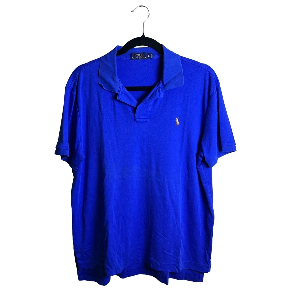 Polo Ralph Lauren Holiday Polo Shirt Men's Size Large Royal Blue Preppy